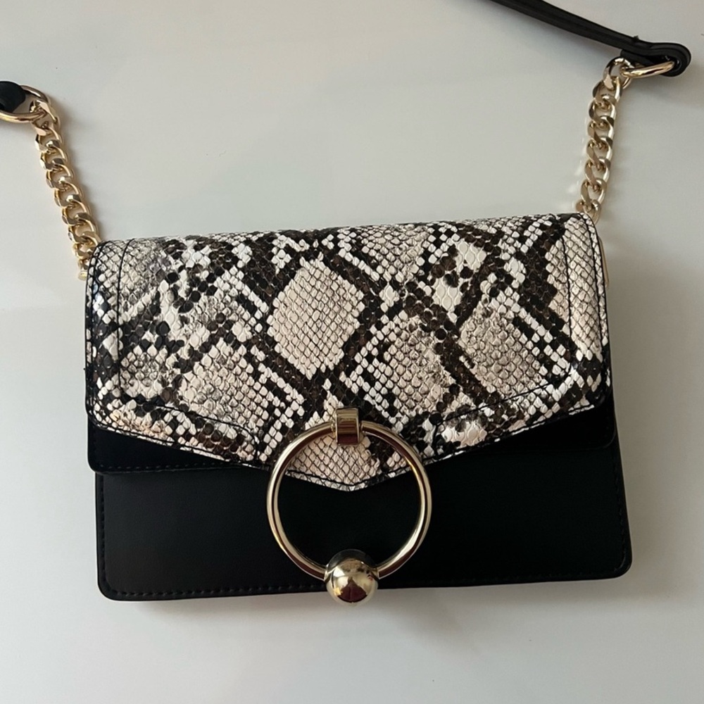 Topshop Crossbody Mini Bag Faux Snake Print